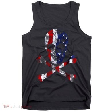 USA Skull Crossbone  Tank Top