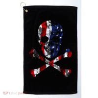 USA Skull Crossbone  Golf Towel thumb 0