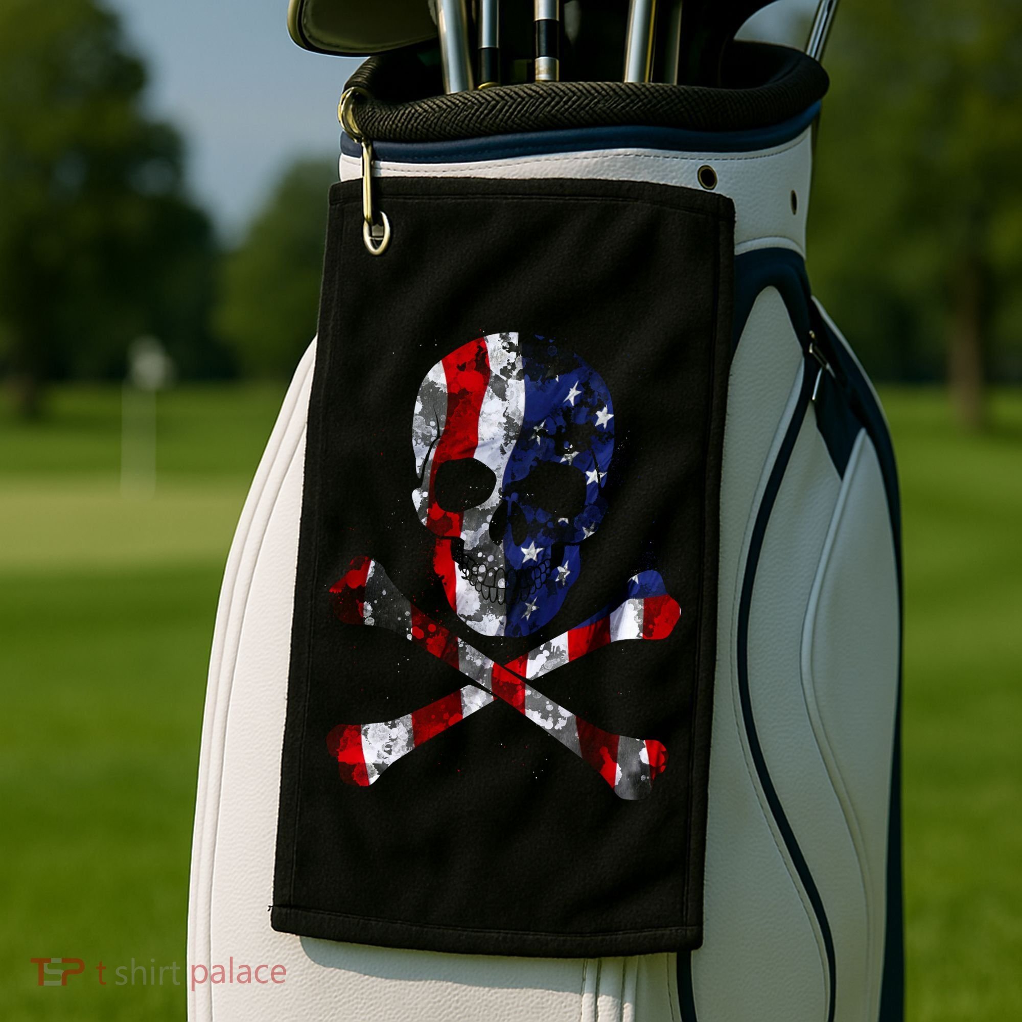 USA Skull Crossbone  Golf Towel