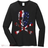 USA Skull Crossbone  Women's Long Sleeve Shirt thumb 0