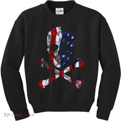 USA Skull Crossbone  Kids Sweatshirt
