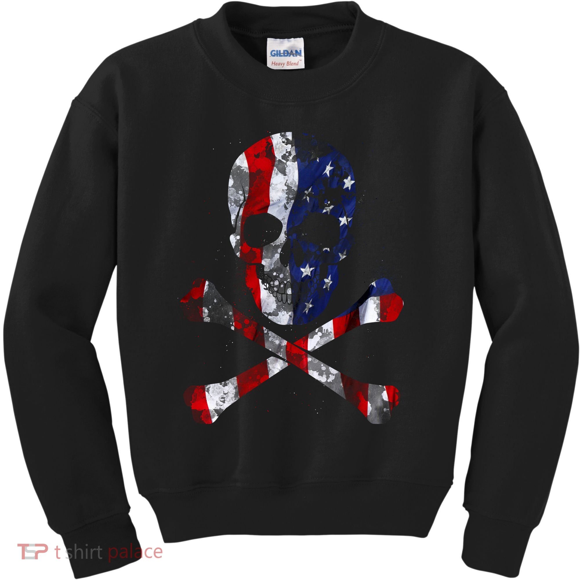 USA Skull Crossbone  Kids Sweatshirt