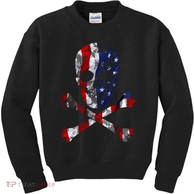 USA Skull Crossbone  Kids Sweatshirt