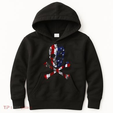 USA Skull Crossbone  Kids Hoodie