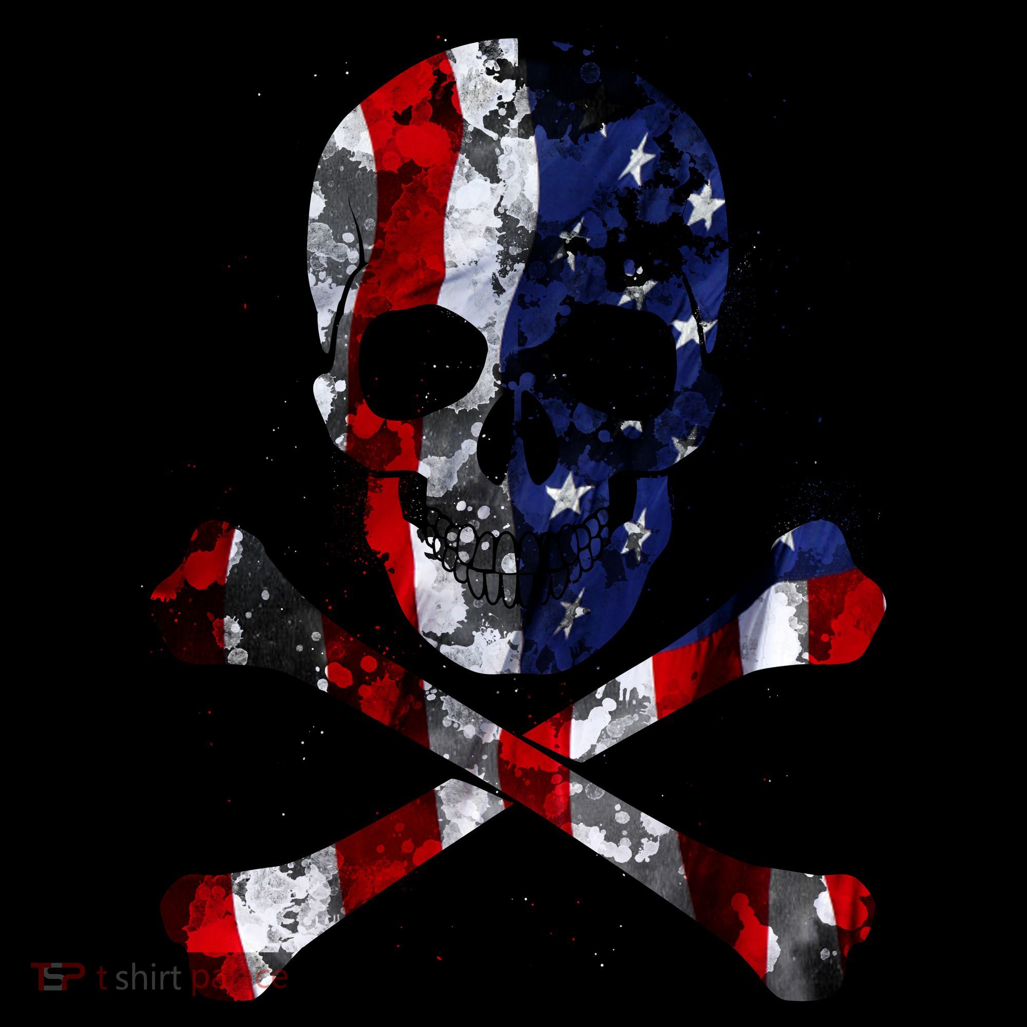USA Skull Crossbone  Kids Long Sleeve Shirt