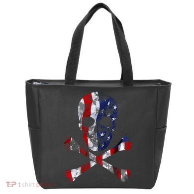 USA Skull Crossbone  Tote Bag