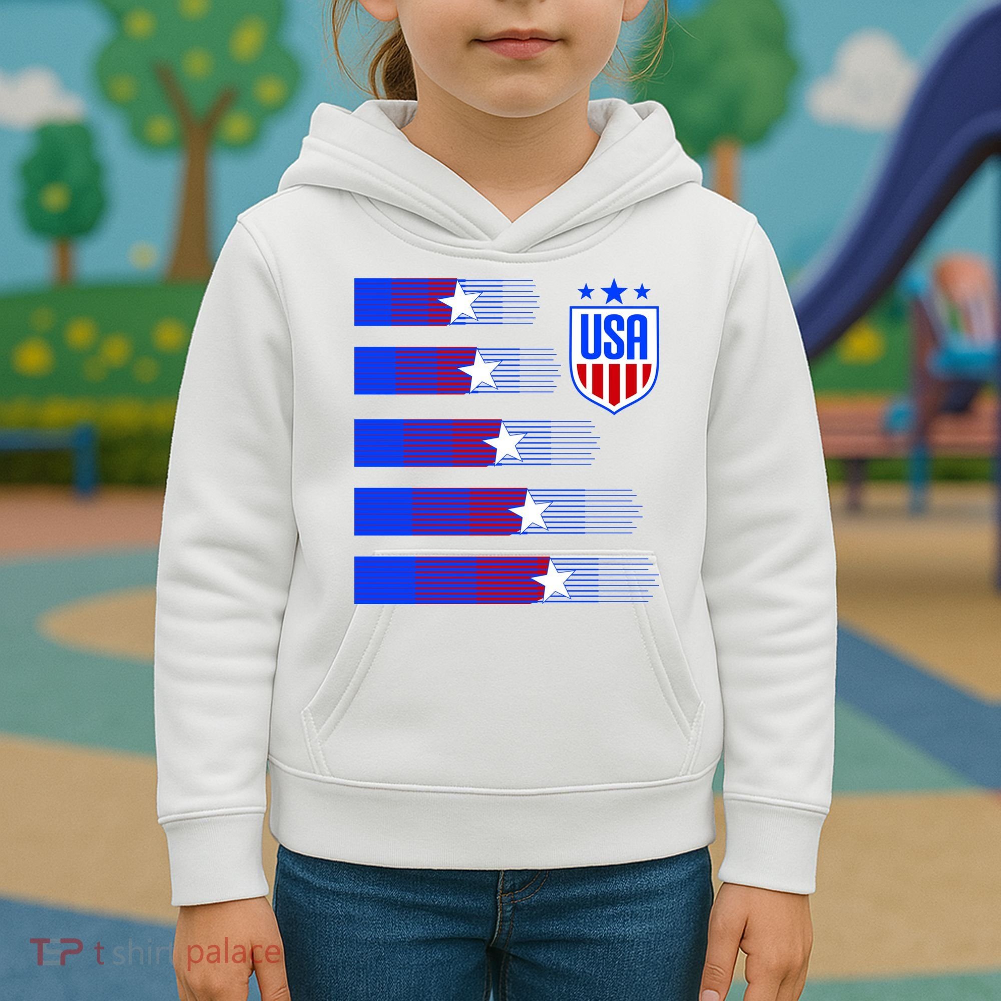 USA Soccer American Team Jersey Kids Hoodie