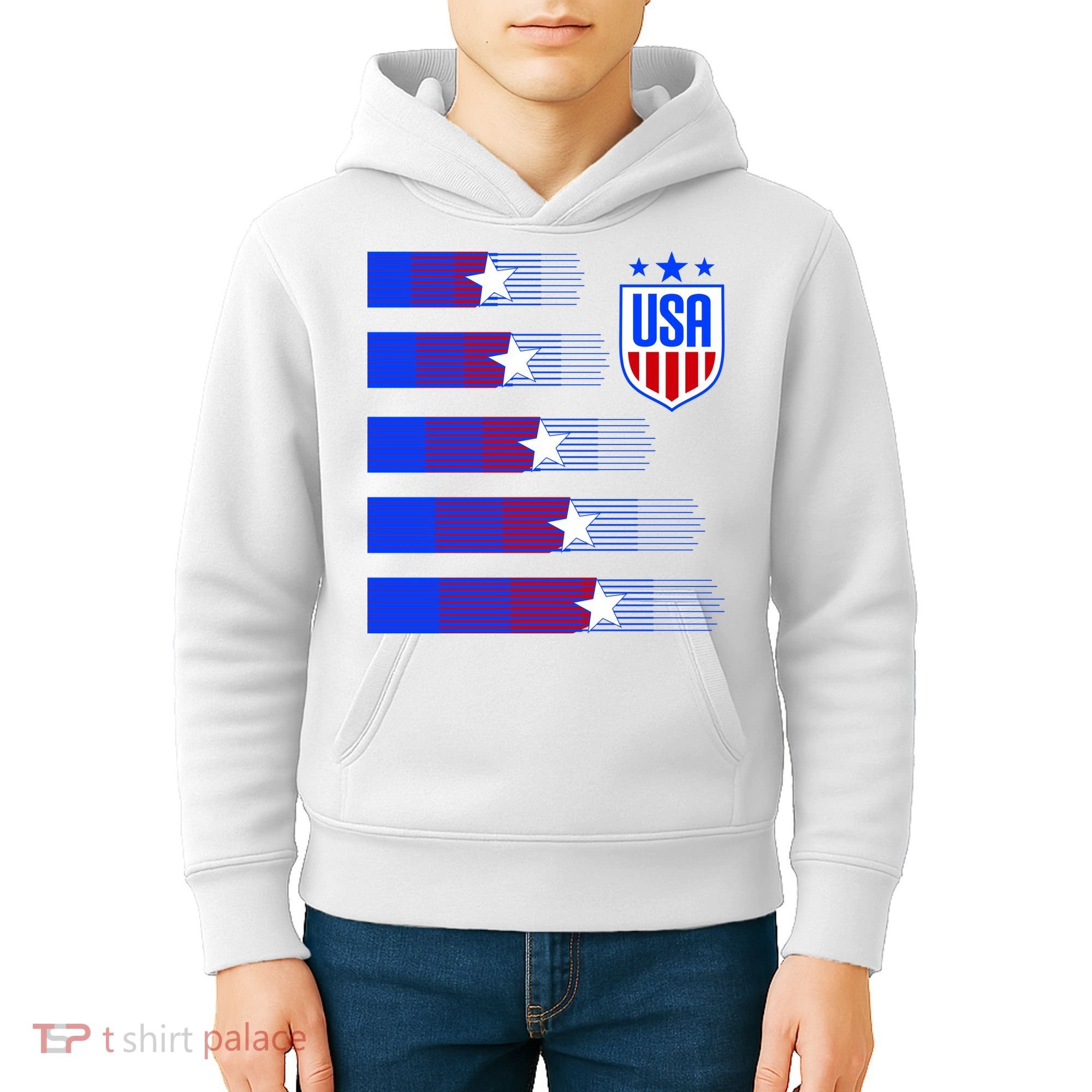 USA Soccer American Team Jersey Kids Hoodie