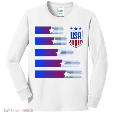 USA Soccer American Team Jersey Kids Long Sleeve Shirt