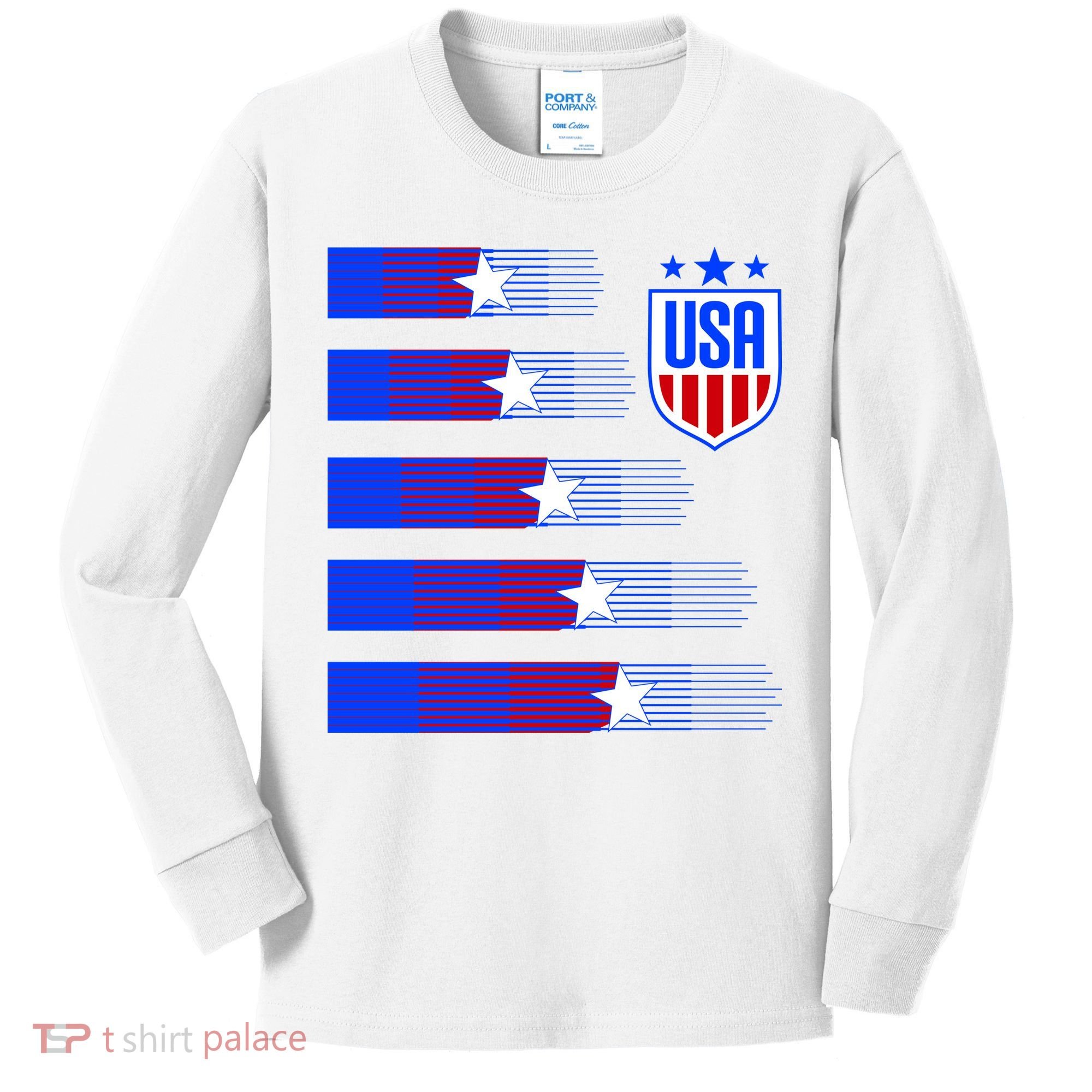USA Soccer American Team Jersey Kids Long Sleeve Shirt
