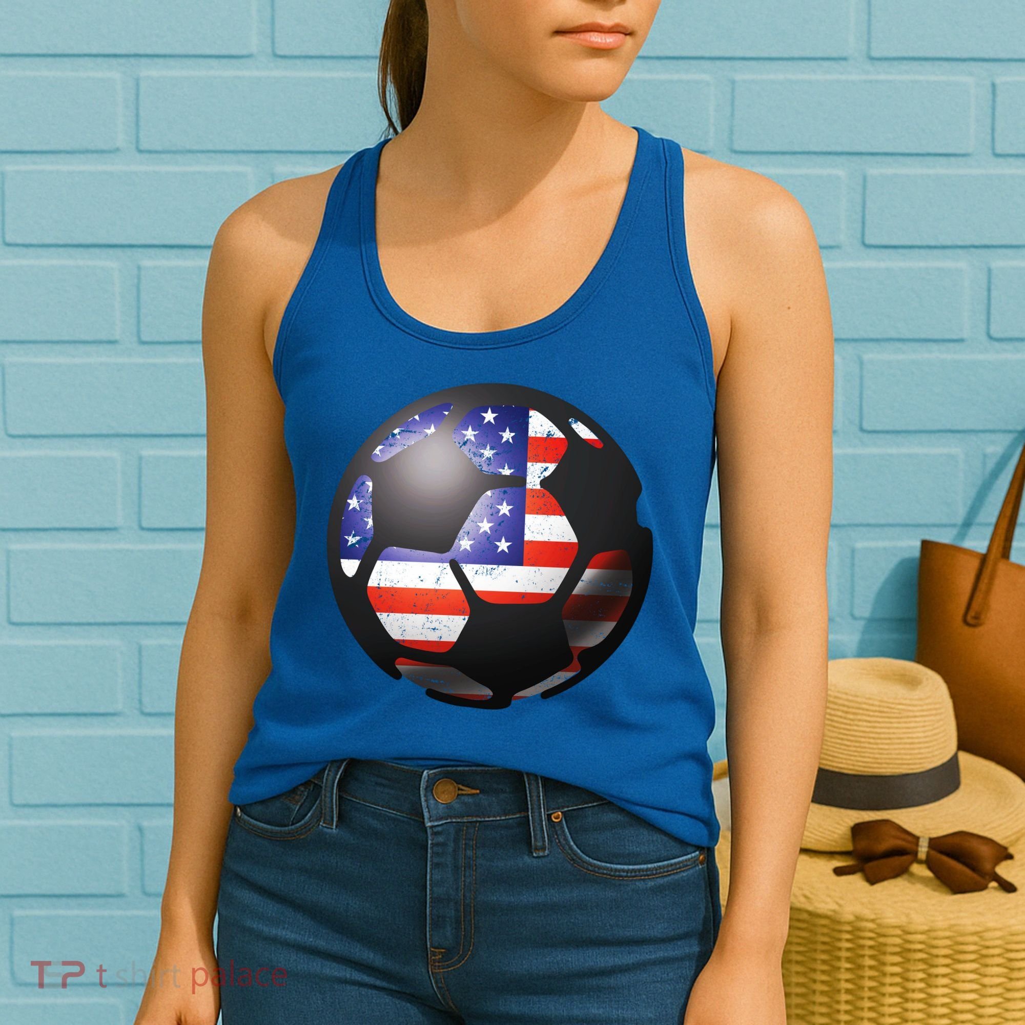 USA Soccer Ball Women's Tank Top