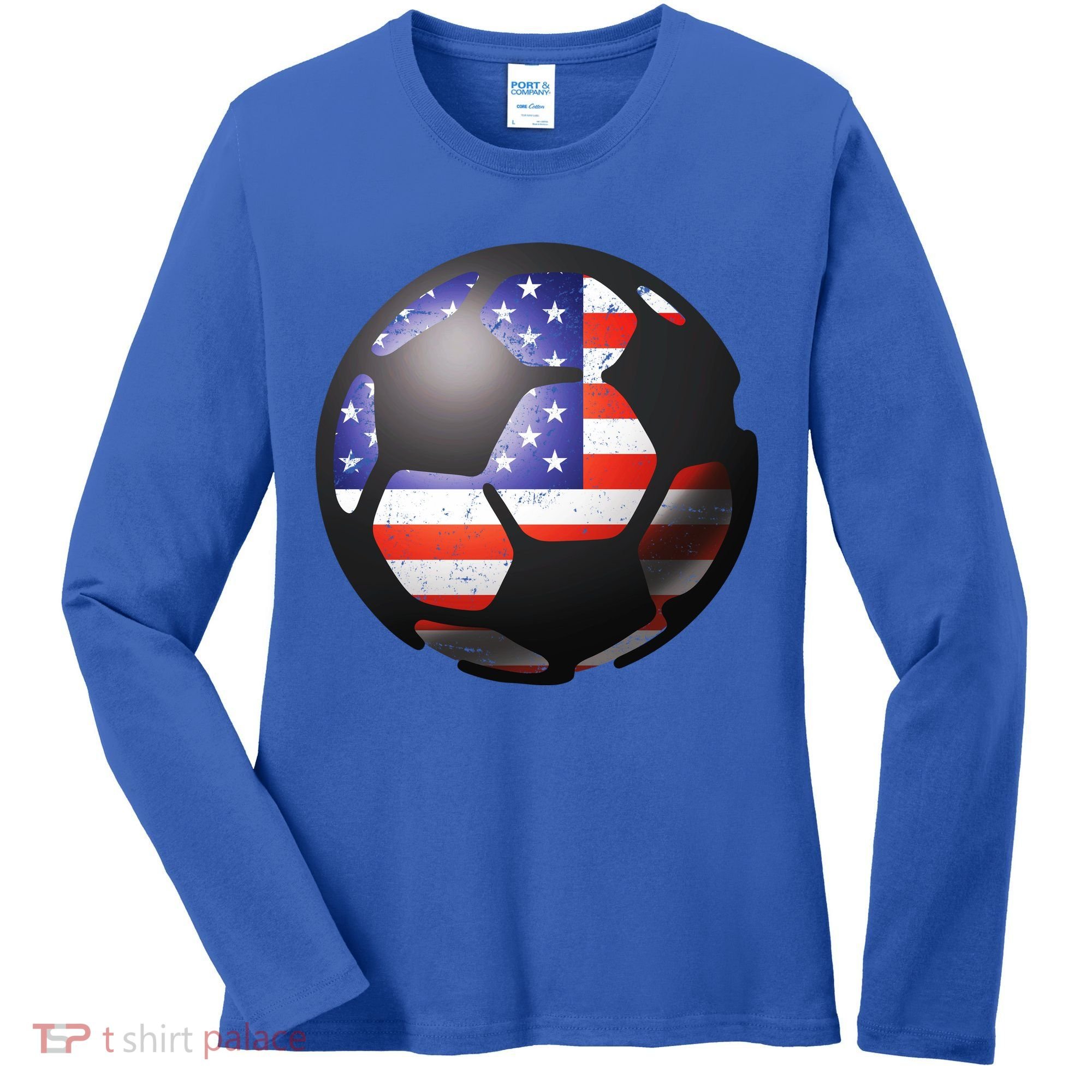 USA Soccer Ball Women's Long Sleeve Shirt