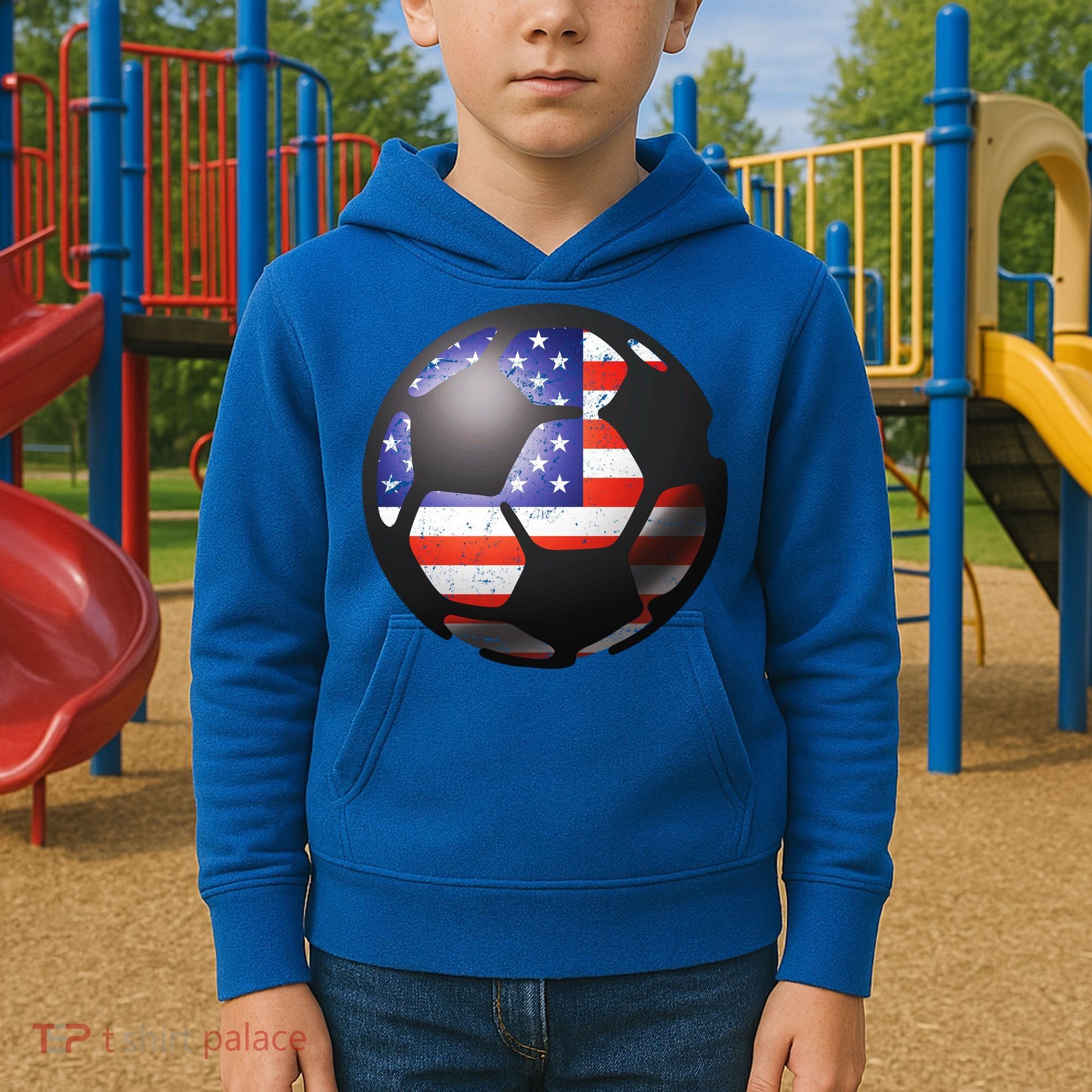 USA Soccer Ball Kids Hoodie