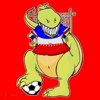 USA Soccer T-Rex Santa Hat thumb 1