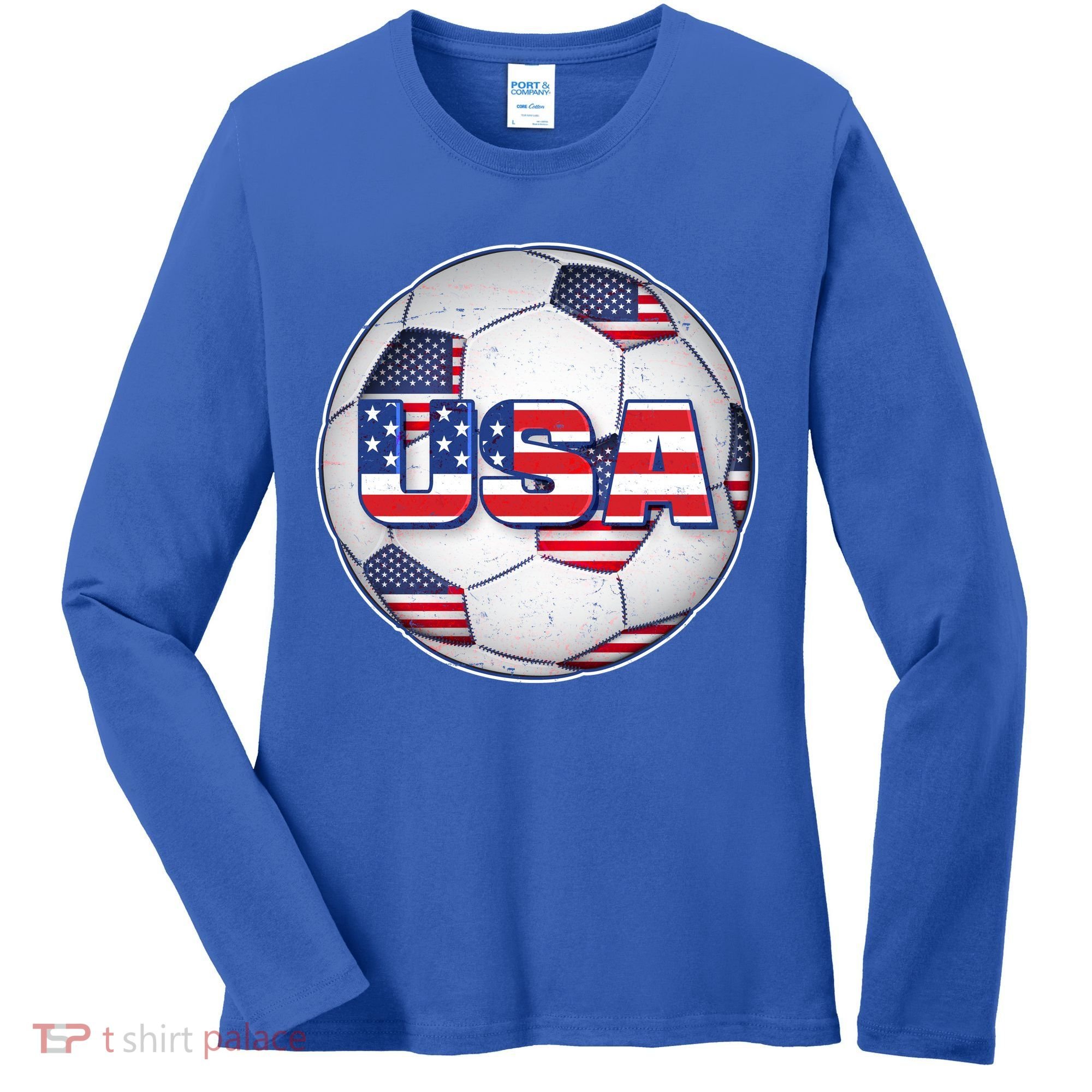 USA Soccer Team Ball Women's Long Sleeve Shirt