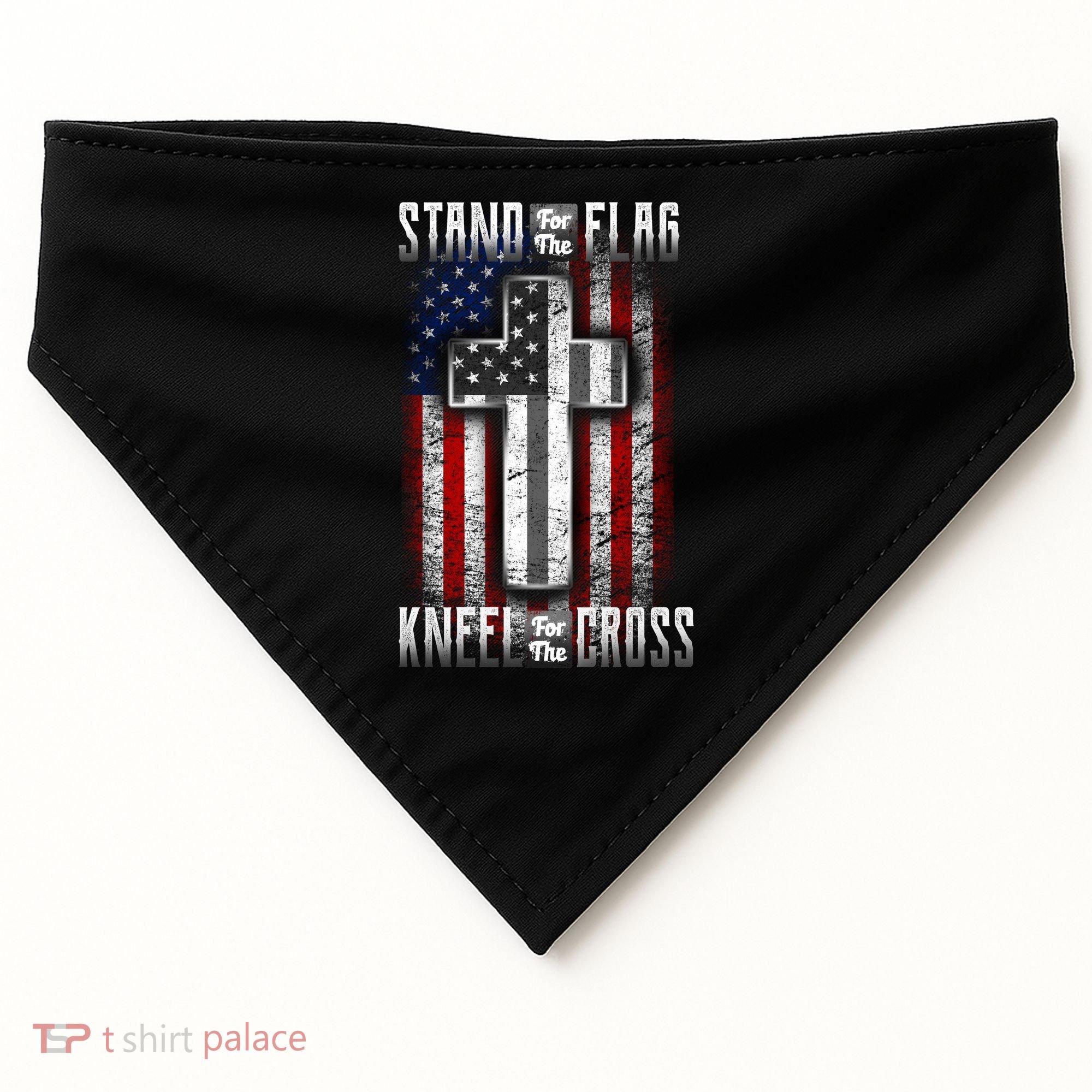 USA Stand For The Flag And Kneel For The Cross USA-Made Doggie Bandana