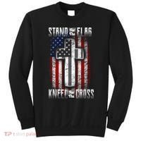 USA Stand For The Flag And Kneel For The Cross Sweatshirt thumb 0