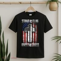 USA Stand For The Flag And Kneel For The Cross T-Shirt thumb 2