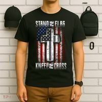 USA Stand For The Flag And Kneel For The Cross T-Shirt thumb 6