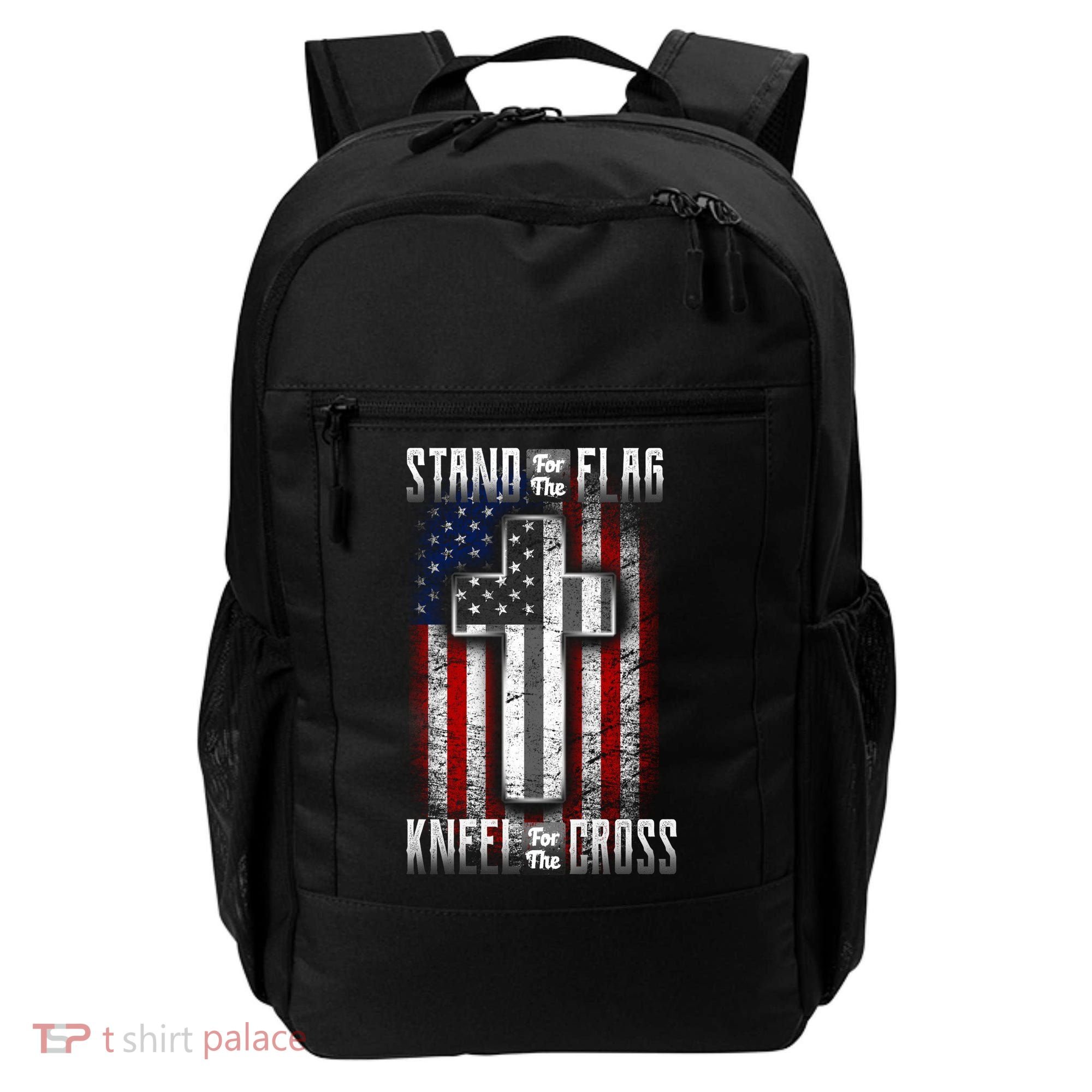 USA Stand For The Flag And Kneel For The Cross Backpack