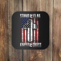 USA Stand For The Flag And Kneel For The Cross Coaster thumb 0