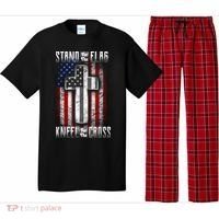 USA Stand For The Flag And Kneel For The Cross Pajama Set thumb 0
