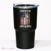 USA Stand For The Flag And Kneel For The Cross Tumbler thumb 0