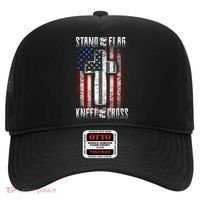 USA Stand For The Flag And Kneel For The Cross Hat thumb 0