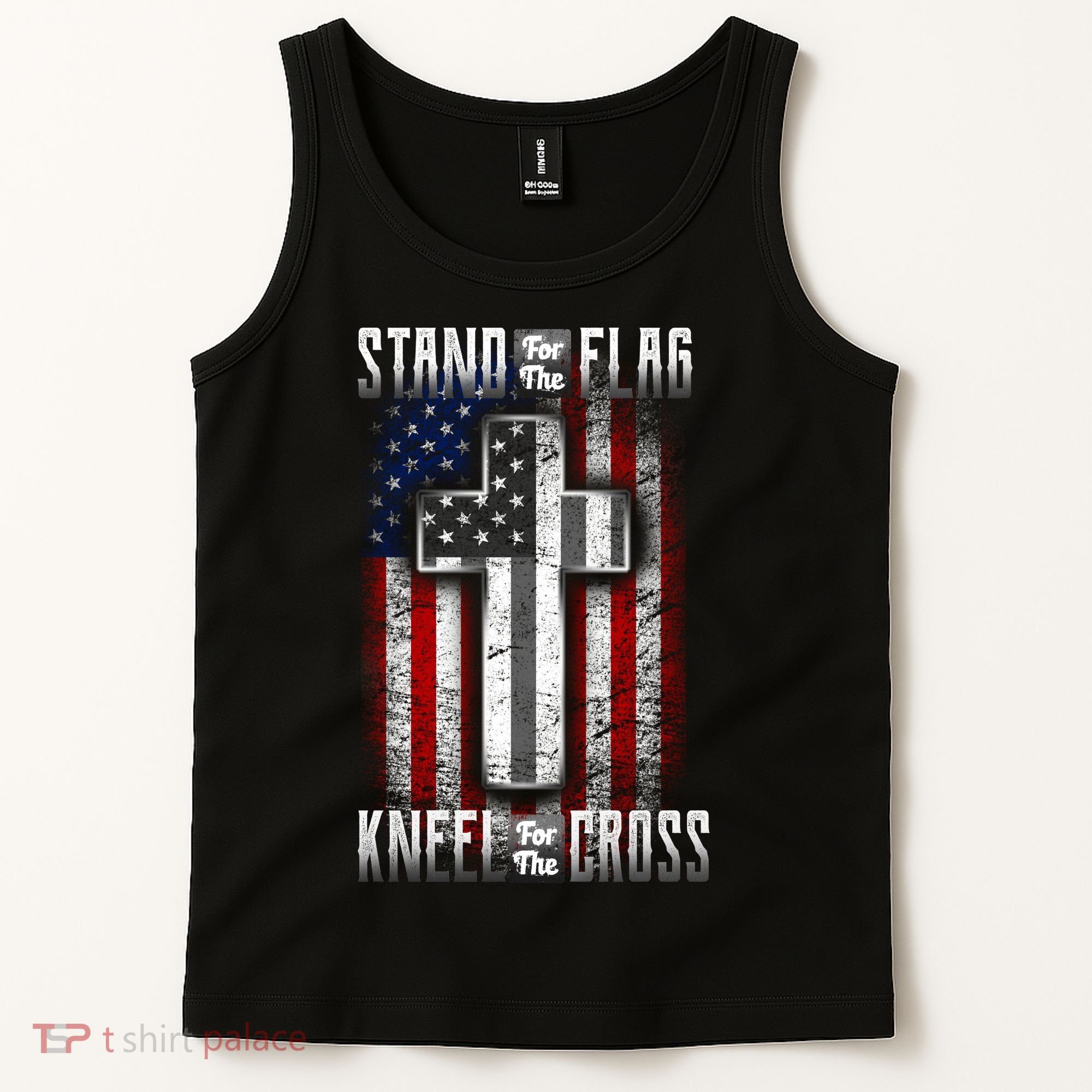 USA Stand For The Flag And Kneel For The Cross Tank Top