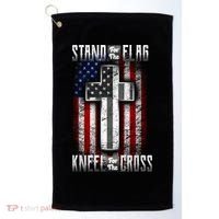 USA Stand For The Flag And Kneel For The Cross Golf Towel thumb 0