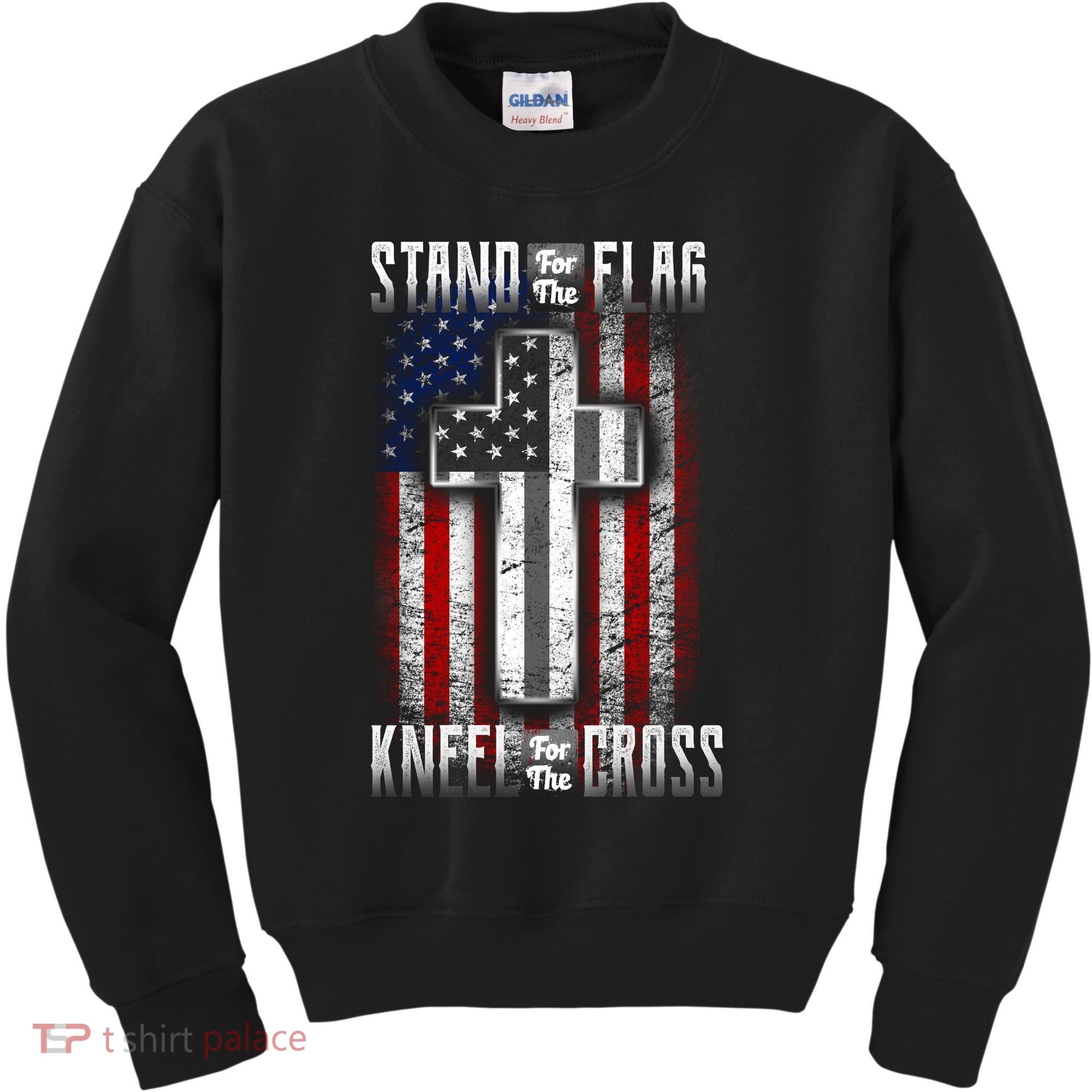 USA Stand For The Flag And Kneel For The Cross Kids Sweatshirt