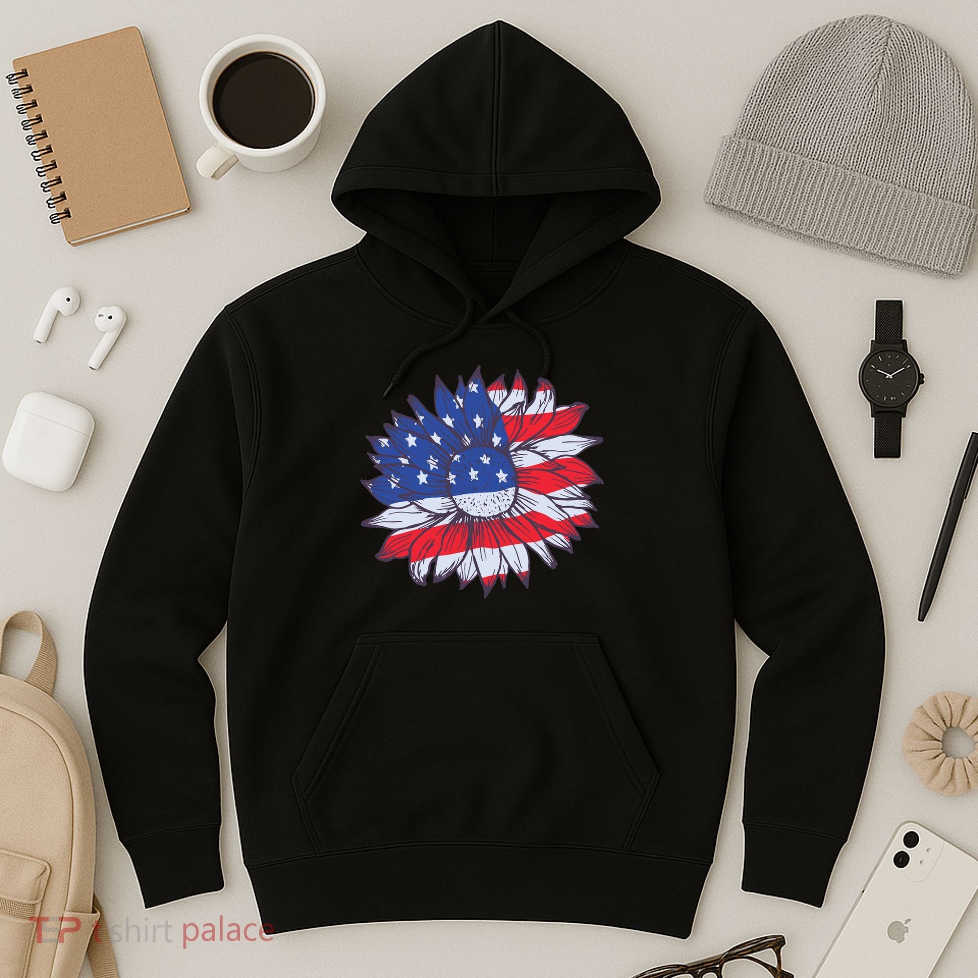 USA Sunflower Hoodie