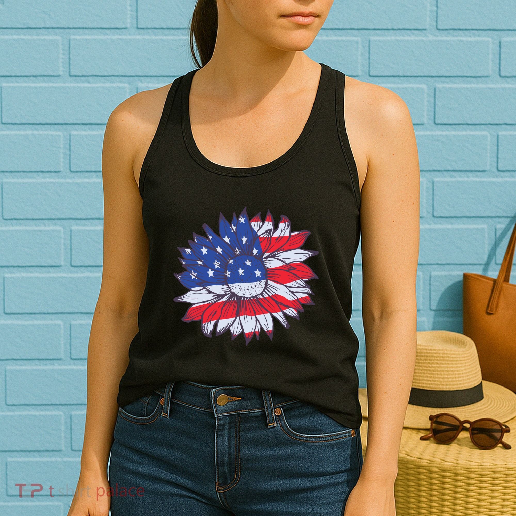 USA Sunflower Women's Tank Top