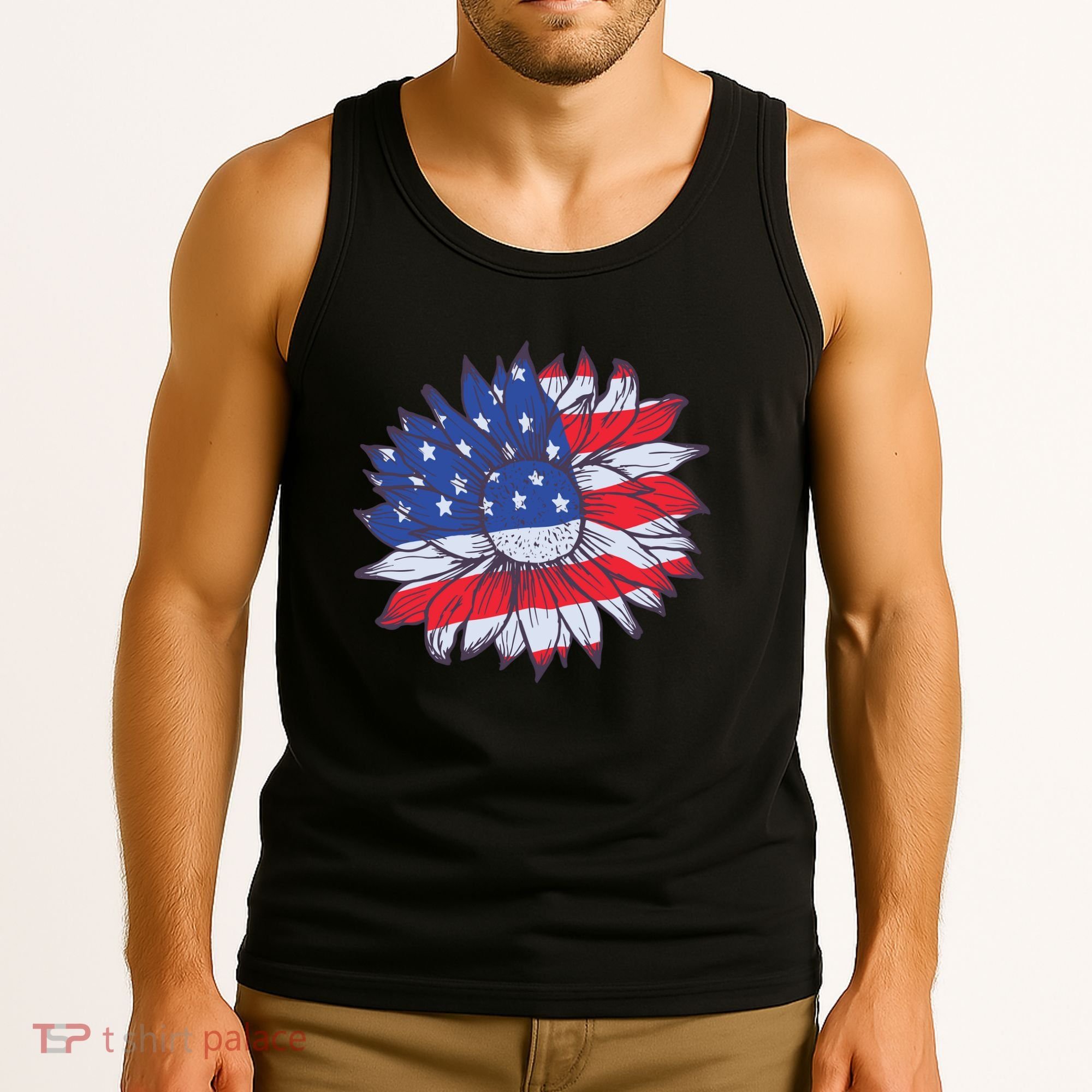 USA Sunflower Tank Top