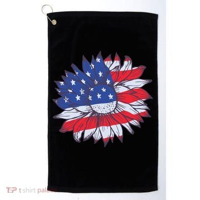 USA Sunflower Golf Towel