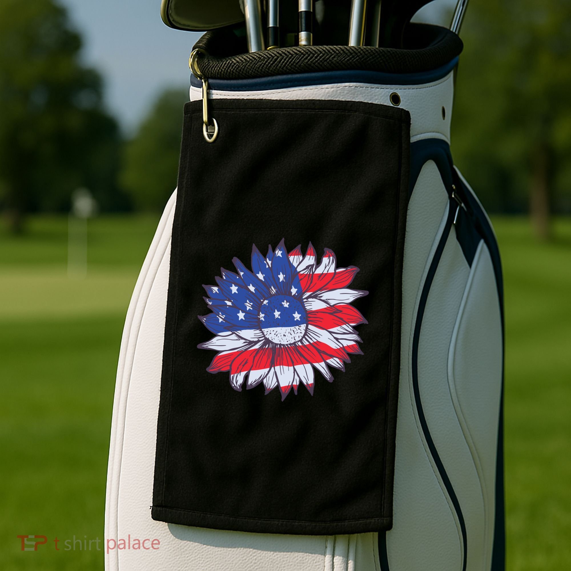 USA Sunflower Golf Towel
