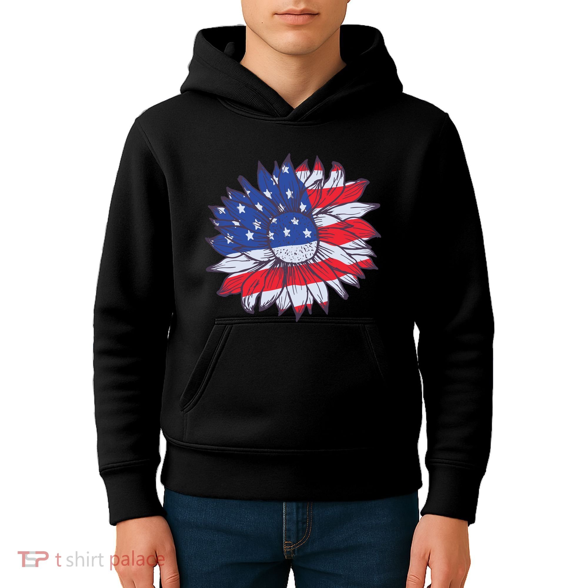 USA Sunflower Kids Hoodie