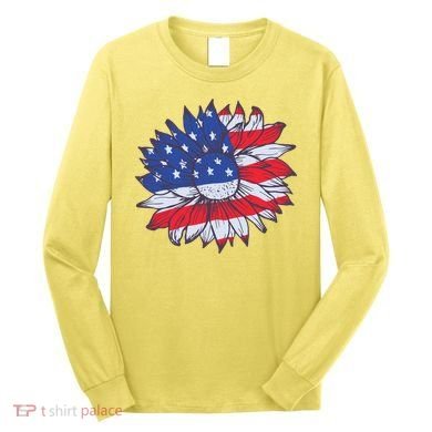 USA Sunflower Long Sleeve Shirt