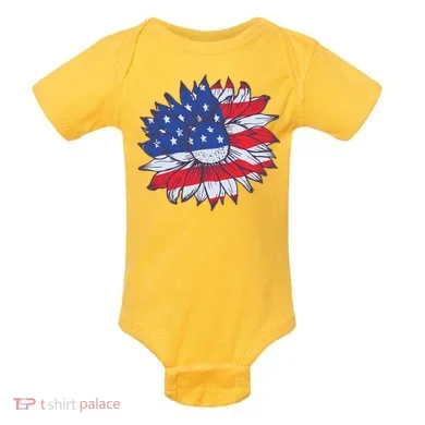 USA Sunflower Baby Bodysuit