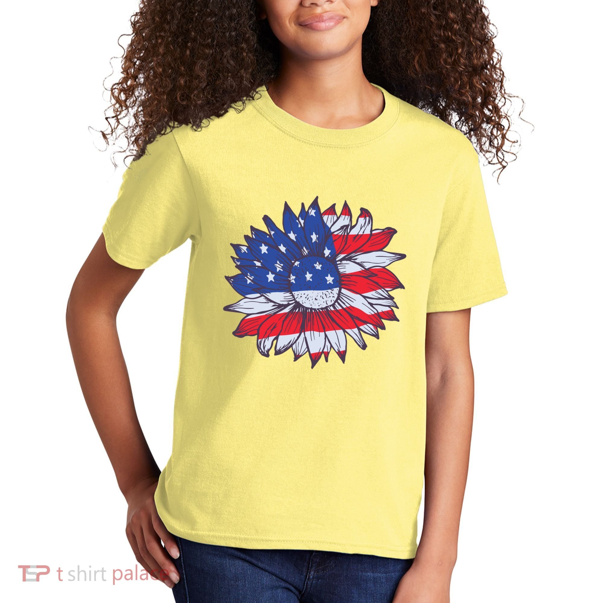 USA Sunflower Kids T-Shirt