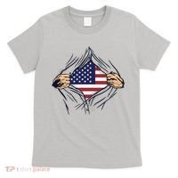 USA Superhero Ripped American Flag T-Shirt thumb 0