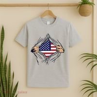 USA Superhero Ripped American Flag T-Shirt thumb 2