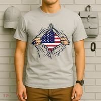 USA Superhero Ripped American Flag T-Shirt thumb 6