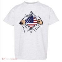 USA Superhero Ripped American Flag Toddler T-Shirt thumb 0