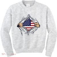USA Superhero Ripped American Flag Kids Sweatshirt thumb 0