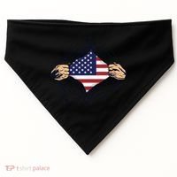 USA Superhero Ripped American Flag USA-Made Doggie Bandana thumb 0
