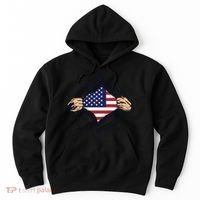USA Superhero Ripped American Flag Hoodie thumb 0