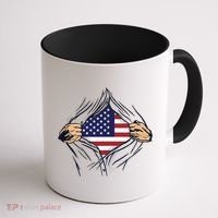 USA Superhero Ripped American Flag Coffee Mug thumb 1