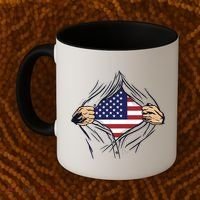 USA Superhero Ripped American Flag Coffee Mug thumb 2
