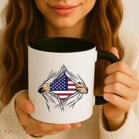 USA Superhero Ripped American Flag Coffee Mug thumb 3